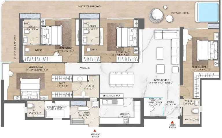 Smart World The Edition 4.5 BHK Floor Plan