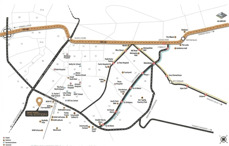 Smartworld The Edition Sector 66 Gurgaon Location Map